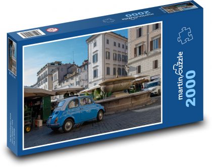 Taliansko - Rím, Fiat 500 - Puzzle 2000 dielikov, rozmer 90x60 cm 