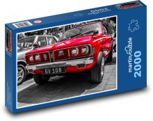 Klasický červený vůz Puzzle 2000 dílků - 90 x 60 cm