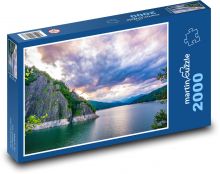 Východ slunce nad jezerem Puzzle 2000 - 90x60 cm
