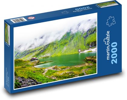 Ranní mlha nad jezerem - puzzle 2000 dílků