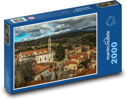 Zypriotisches Dorf mit Kirche - Puzzle - 2000 Teile