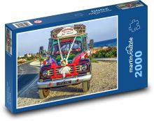 Svatební retro autobus Puzzle 2000 dílků - 90 x 60 cm