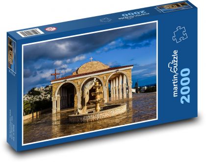 Kamenná fontána v Ayia Napa, Kypr - puzzle 2000 dílků