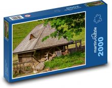 Drevený vodný mlyn Puzzle 2000 dielikov - 90 x 60 cm
