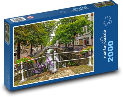 Holland, Kanal, Fahrrad - Puzzle - 2000 Teile