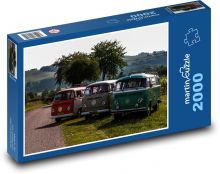 Autobusy retro Puzzle 2000 elementów - 90x60 cm
