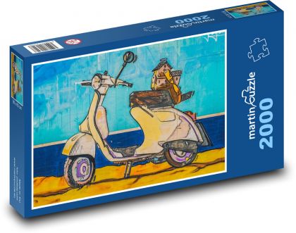 Graffiti - Vespa Scooter - Puzzle 2000 dielikov, rozmer 90x60 cm 