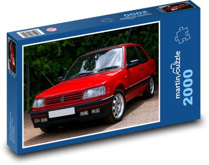 Červený youngtimer   - puzzle 2000 dílků