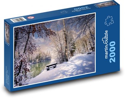 Zimowy krajobraz - Puzzle 2000 elementów, rozmiar 90x60 cm