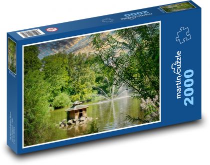 Zahradní jezírko - Puzzle 2000 dílků, rozměr 90x60 cm