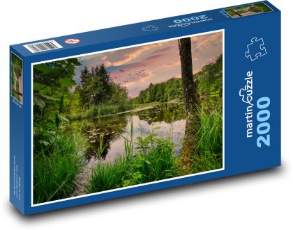 Příroda - jezero - Puzzle 2000 dílků, rozměr 90x60 cm