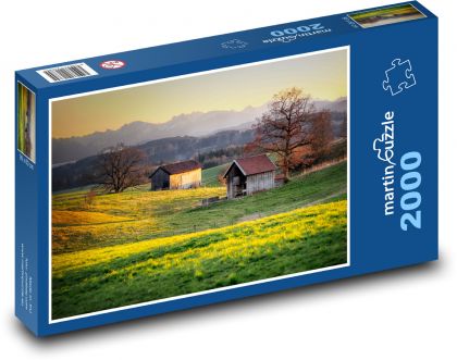 poľnohospodárske stavení - Puzzle 2000 dielikov, rozmer 90x60 cm 