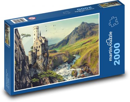 Hrad nad skalou - Puzzle 2000 dielikov, rozmer 90x60 cm 