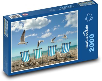 Sun loungers on the beach - Puzzle 2000 pieces, size 90x60 cm 