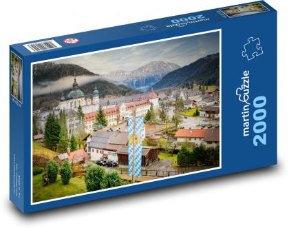 Kláštor v horskej krajine - Puzzle 2000 dielikov, rozmer 90x60 cm 