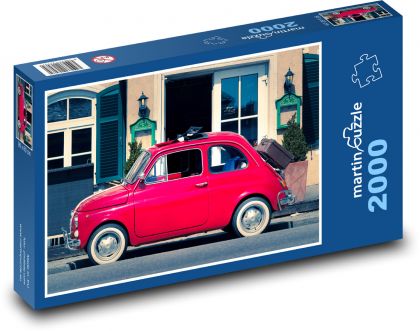 Auto - Fiat 500 - Puzzle 2000 dílků, rozměr 90x60 cm
