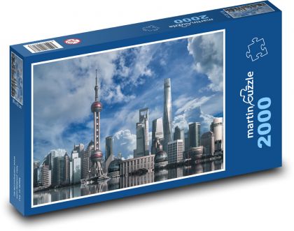Šanghaj, panorama města - puzzle 2000 dílků