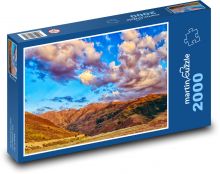 Západ slunce nad kopci Puzzle 2000 - 90x60 cm