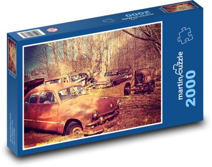 Stare samochody - złomowisko - Puzzle 2000 elementów, rozmiar 90x60 cm