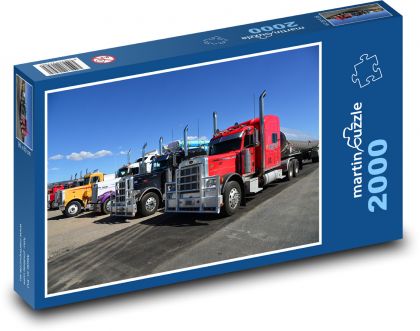 Americká nákladní auta - Puzzle 2000 dílků, rozměr 90x60 cm