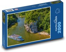 Loď na Dunaji - Rakousko Puzzle 2000 - 90x60 cm