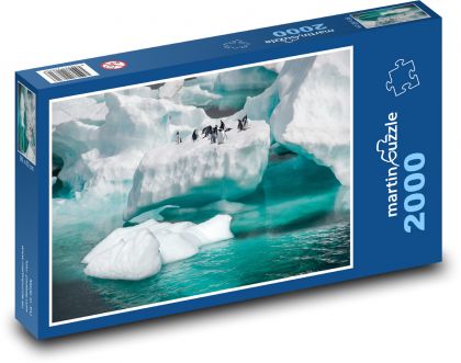 Tučňáci, led, sníh - Puzzle 2000 dílků, rozměr 90x60 cm