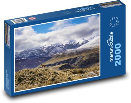 Zasnežené horské vrcholy - Puzzle 2000 dielikov, rozmer 90x60 cm 