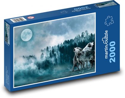 Vlci štekajú na mesiac - Puzzle 2000 dielikov, rozmer 90x60 cm 