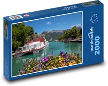 Jezero, výletní restaurace Puzzle 2000 dílků - 90 x 60 cm