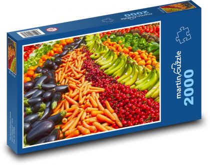 Owoce i warzywa na targu - Puzzle 2000 elementów, rozmiar 90x60 cm