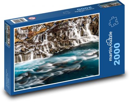 summer, waterfall, water - Puzzle 2000 pieces, size 90x60 cm 