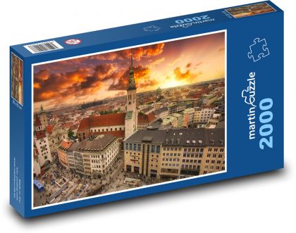 Zachód słońca w mieście - Puzzle 2000 elementów, rozmiar 90x60 cm