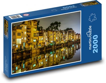 Night city by the river - Puzzle 2000 pieces, size 90x60 cm 