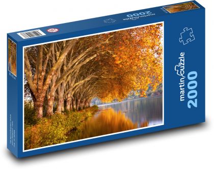 Podzim, stromy, řeka - Puzzle 2000 dílků, rozměr 90x60 cm