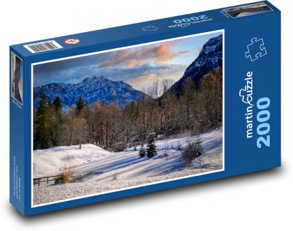 Zimní krajina - Puzzle 2000 dílků, rozměr 90x60 cm