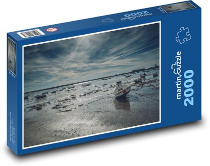 Boats on the beach - Puzzle 2000 pieces, size 90x60 cm 