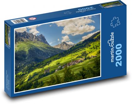 Švýcarsko - Alpy - Puzzle 2000 dílků, rozměr 90x60 cm