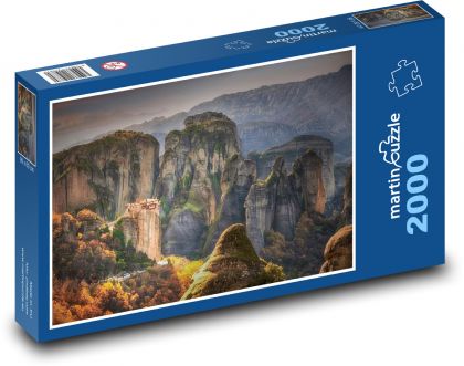 Skały w Grecji - Meteora - Puzzle 2000 elementów, rozmiar 90x60 cm