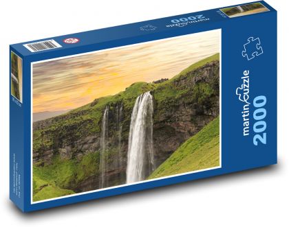 Island - vodopád - Puzzle 2000 dílků, rozměr 90x60 cm