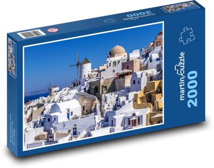 White Houses in Santorini, Greece - Puzzle 2000 pieces, size 90x60 cm 
