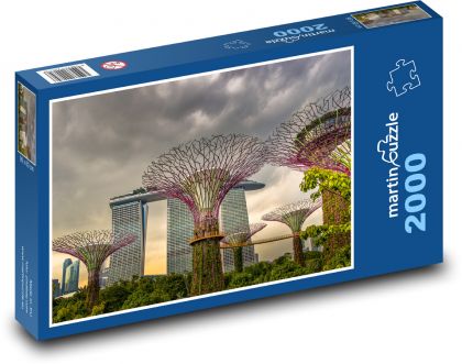 Singapur - gigantyczne sztuczne drzewa - Puzzle 2000 elementów, rozmiar 90x60 cm