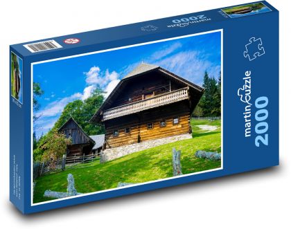 Rakúsko - dedinská stavba - Puzzle 2000 dielikov, rozmer 90x60 cm 