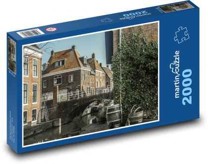 Holandsko - plavební kanál - Puzzle 2000 dílků, rozměr 90x60 cm