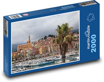 Prístav, mesto - Puzzle 2000 dielikov, rozmer 90x60 cm 