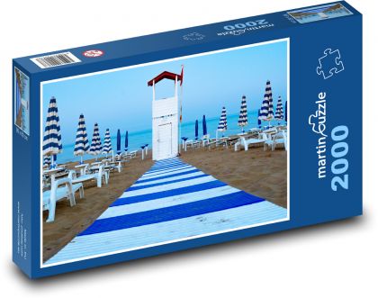 Sicílie - pláž - Puzzle 2000 dílků, rozměr 90x60 cm