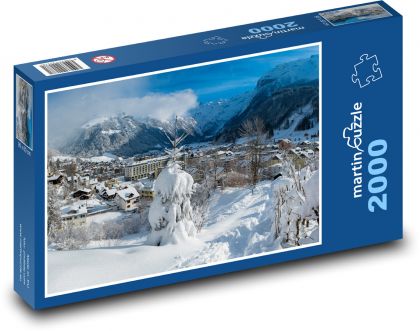 Zimní středisko - Puzzle 2000 dílků, rozměr 90x60 cm
