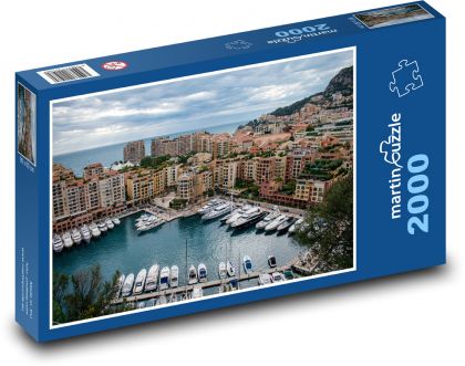 Monako - marina - Puzzle 2000 dílků, rozměr 90x60 cm