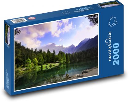 Natürlicher See in den Bergen - Puzzle - 2000 Teile