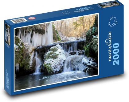Icicles hanging from rocks - Puzzle 2000 pieces, size 90x60 cm 