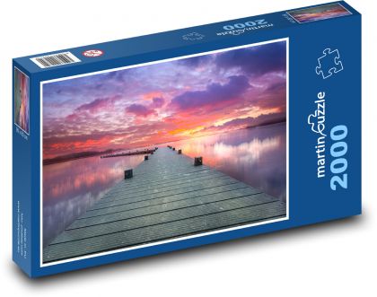 Molo morskie o zachodzie słońca - Puzzle 2000 elementów, rozmiar 90x60 cm